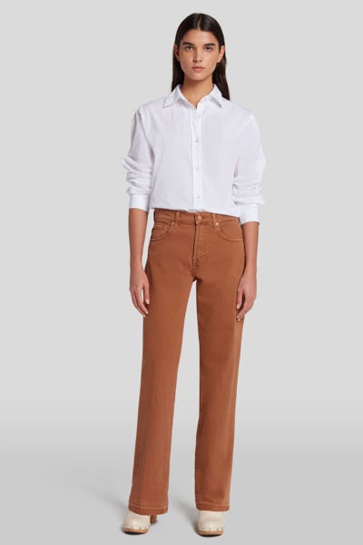 TESS TROUSER COLORED MANKIND WITH UNFOLD HEM CARAMEL CAFE