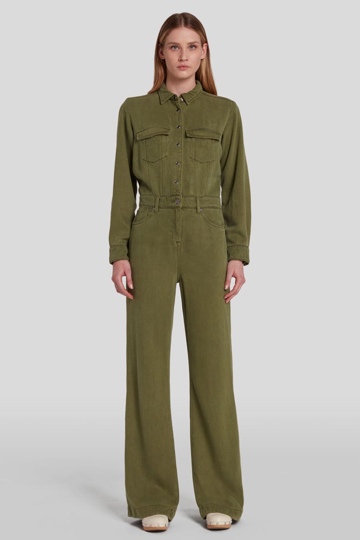 LUXE JUMPSUIT COLORED TENCEL MOSS